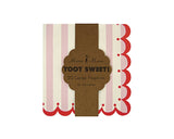 MeriMeri Paper Napkins Toot Sweet Pink Stripe Large