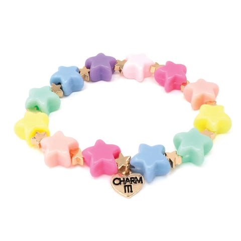 Charm It Pastel Rainbow Star Bead Stretch Bracelet