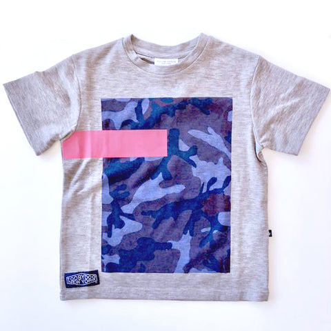 Toobydoo SS Tee Shirt Grey with Blue Camo