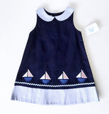 Betti Terrell Dress Blue Collar Sailboat