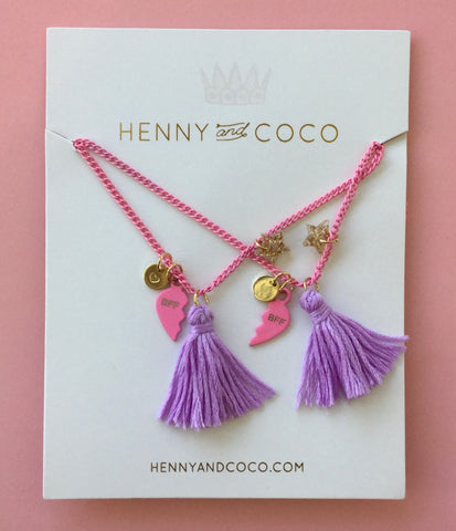 Henny and Coco Necklace Set BFF Pink Chain