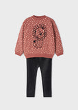 Mayoral Two Piece Rust Grey Leggings and Sweatshirt Lion Set