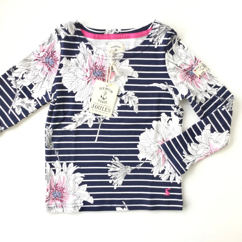 Joules Shirt Longsleeve Navy Stripe Floral