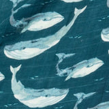 MilkBarn Bamboo Swaddle Blanket Blue Whale