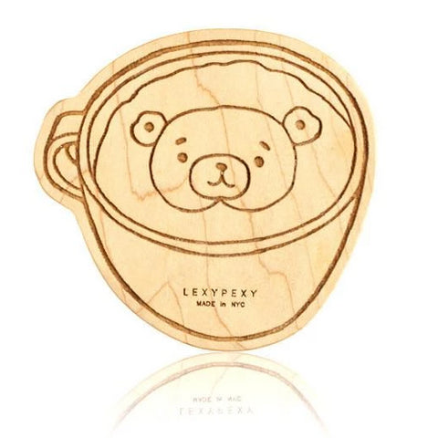 Lexy Pexy Wooden Teether Bear Latte