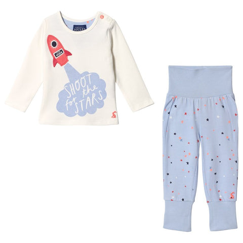 Joules 2 Piece PJs Pants Set Shoot For The Stars