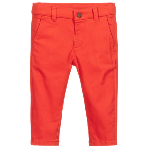Mayoral Boys Basic Chino Pants Coral Redish Orange