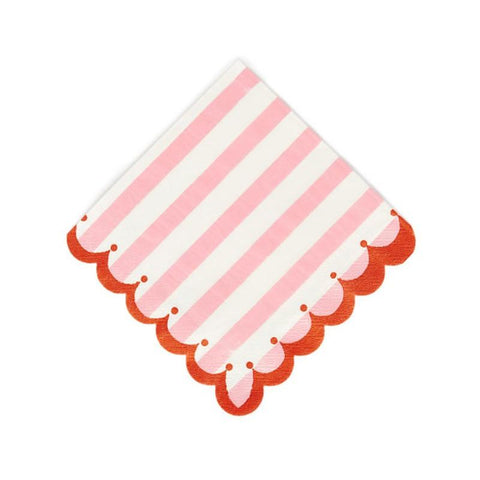 MeriMeri Paper Napkins Toot Sweet Pink Stripe Large