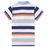Mayoral Shortsleeve Polo Shirt Navy Orange Stripe