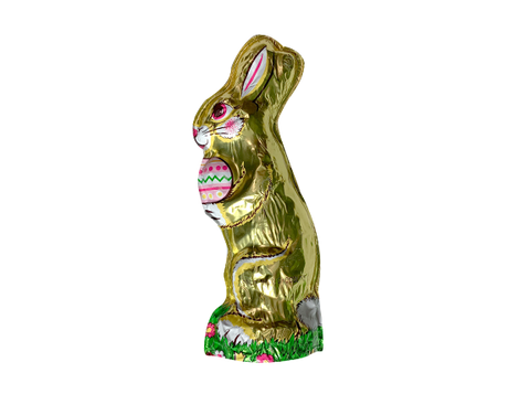 Madelaine Solid Milk Chocolate Foil Wrapped Standing Easter Bunny 3.5oz.