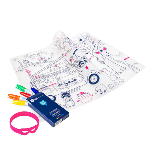 Super Petit Artiste Silicone Placemat Set Dream Van