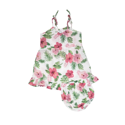 Angel Dear Hibiscus Twirly Tank Dress with Diaper Cover