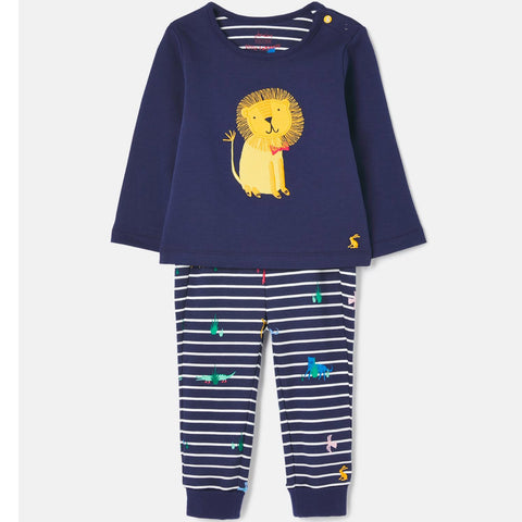 Joules Organic Byron Navy Lion Set