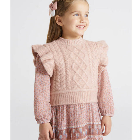 Mayoral Knit Vest Rose Pink