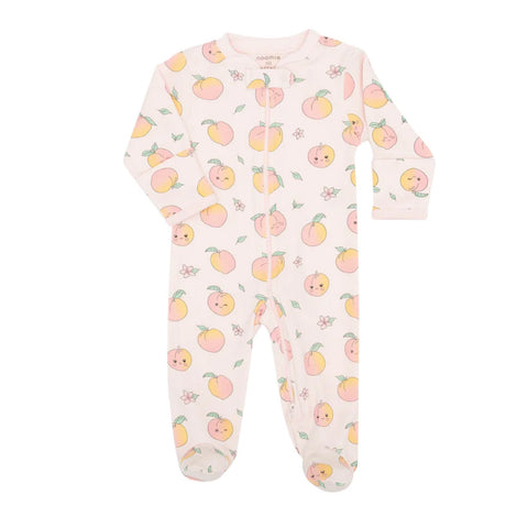 Noomie Zipper Footie Peaches