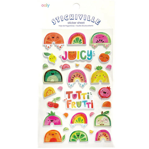 Ooly Stickiville Tutti Fruitti Puffy Sticker Sheet