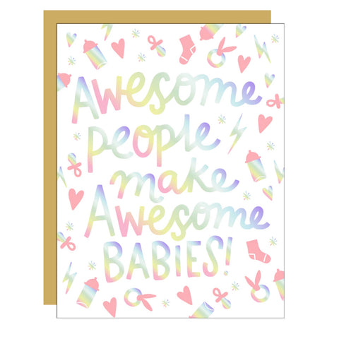 Hello Lucky Card - Awesome People Make Awesome Babies