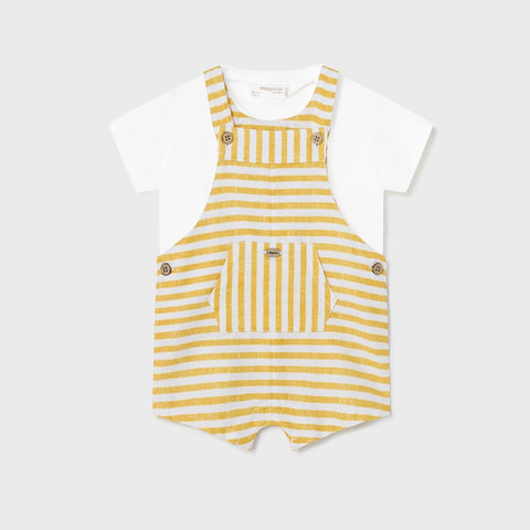 Mayoral Yellow and White Overalls Set
