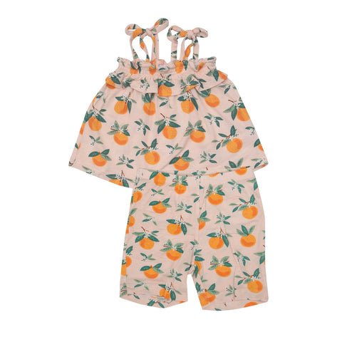 Angel Dear Ruffle Top and Bike Short Set Orange Blossom