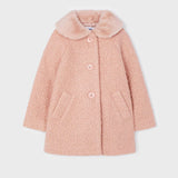 Mayoral Pink Shearling and Faux Fur Coat