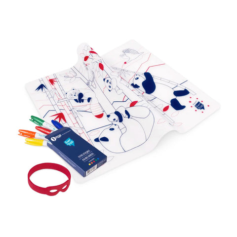 Super Petit Wildlife Silicone Placemat Set Asian Panda