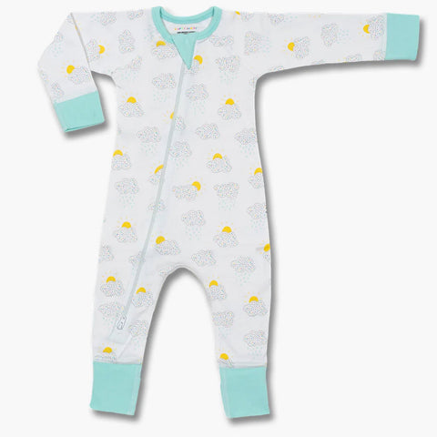 Sapling Happy Jammy Clouds Zip Romper