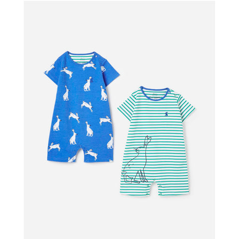 Joules Rompers 2 Pack Organic Cotton Blue Rabbit