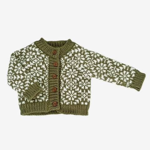 Blueberry Hill Cardigan Olive Snowflake