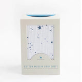 Little Unicorn Crib Sheet Blue Shooting Stars