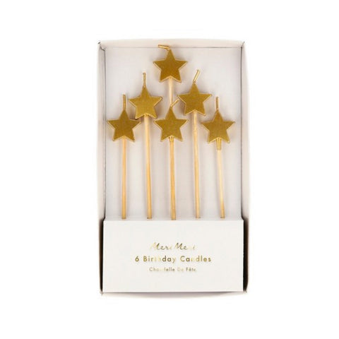Meri Meri Birthday Candles Gold Stars Set of 6