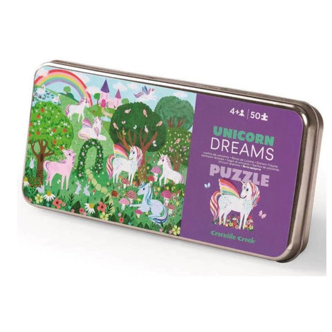 Crocodile Creek 50 Piece Puzzle in Tin Unicorn Dreams