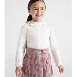 Mayoral White Ruffle Peter Pan Collar Blouse