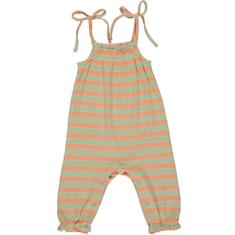 Vignette Victoria Romper Orange with Green Stripes