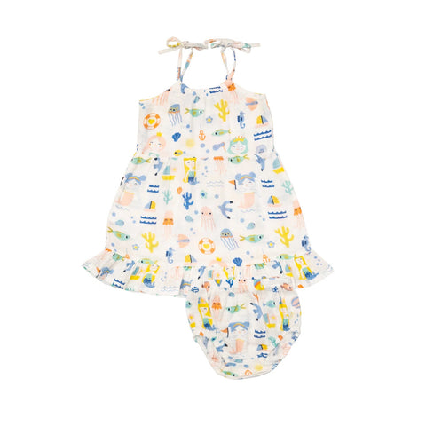 Angel Dear Twirly Tank Dress and Diaper Cover Sea U Mermaids