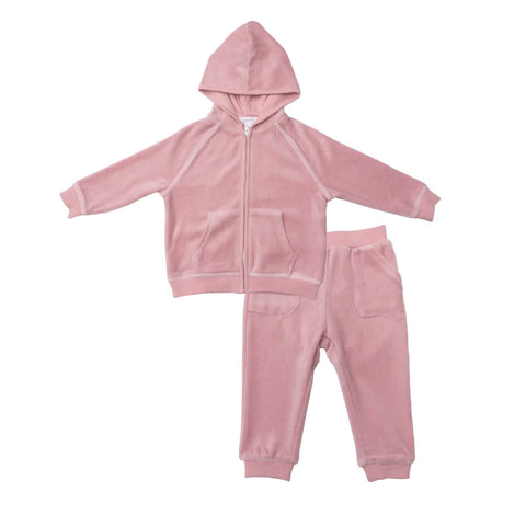 Angel Dear Pink Velour Track Suit Loungewear Set