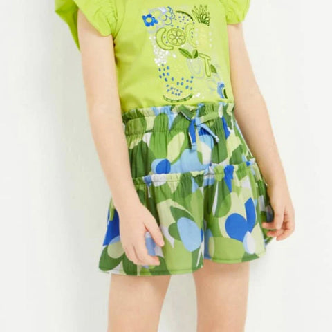 Mayoral Printed Skort Green and Blue