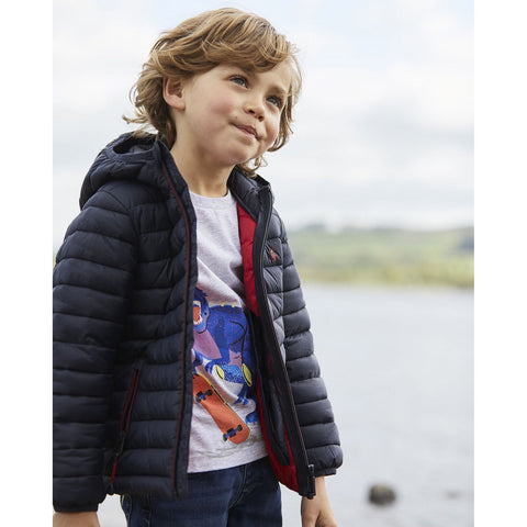 Joules Cairn Recycled Packable Showerproof Navy Coat