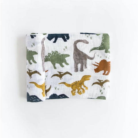 Little Unicorn Cotton Muslin Single Swaddle Dino Friends