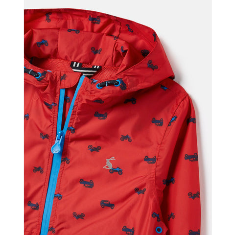 Joules Windbreaker Jacket Red Cars and Motorcycles