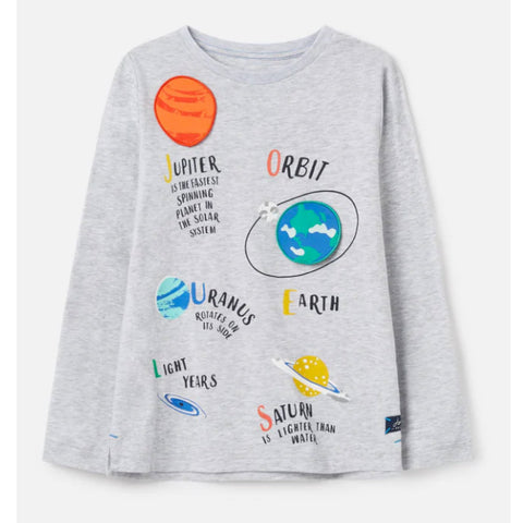 Joules Long Sleeve Applique Space Shirt