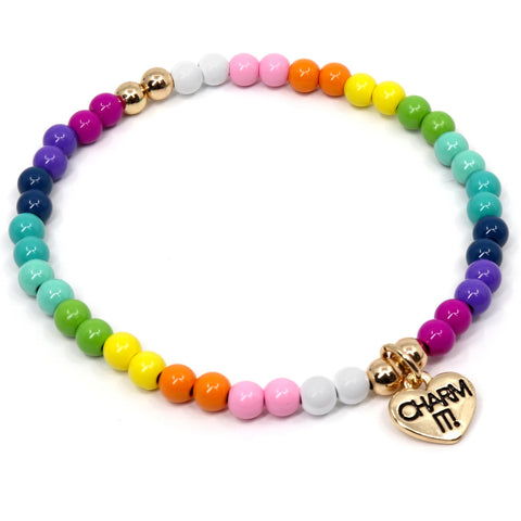 Charm It Rainbow Bead Stretch Bracelet