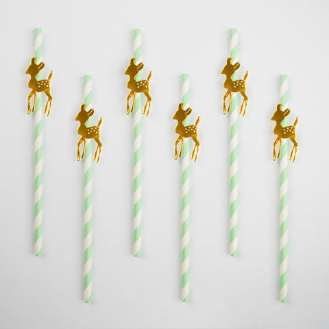 My Little Day Set of 12 Paper Straws - Deer