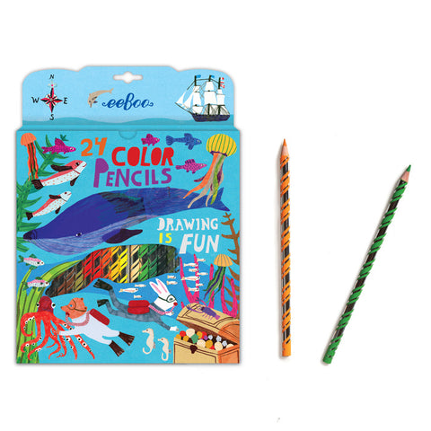 Eeboo Color Pencils 24 in Box Sea