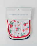 Little Unicorn 3 Piece Cotton Muslin Classic Bib Set Berry Lemonade