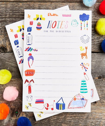 Mr Boddington Notepad Notes for the Babysitter