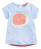 Joules Tee Shirt Light Blue Glitter Snail