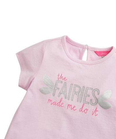 Joules Tee Shirt Pink The Fairies Made Me Do It